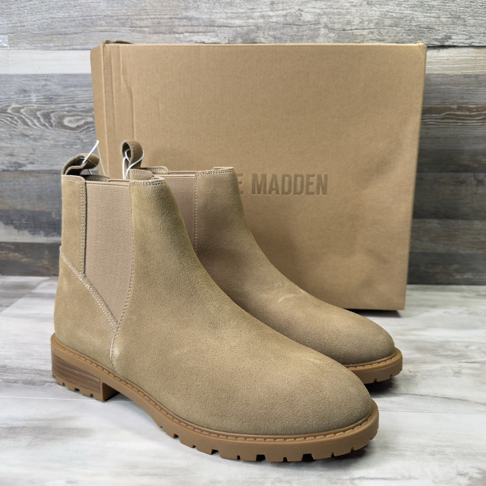 Steve Madden Lorali Women's Tan Suede Chelsea Boot Size 9 NEW - Picture 1 of 8
